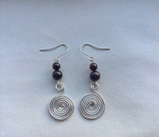 Garnet Spiral earrings