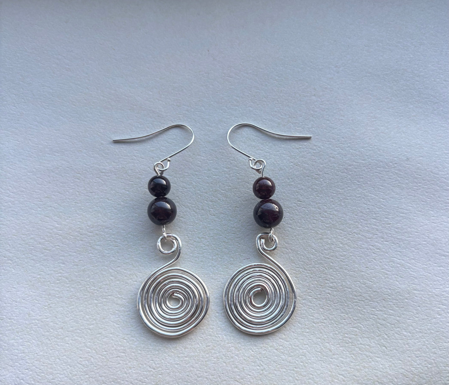 Garnet Spiral earrings